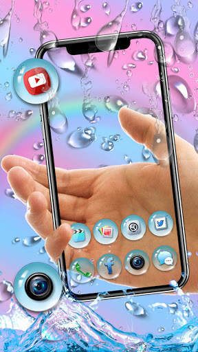 Tema, Wallpaper, ikon Rainbow Waterdrop screenshot 2