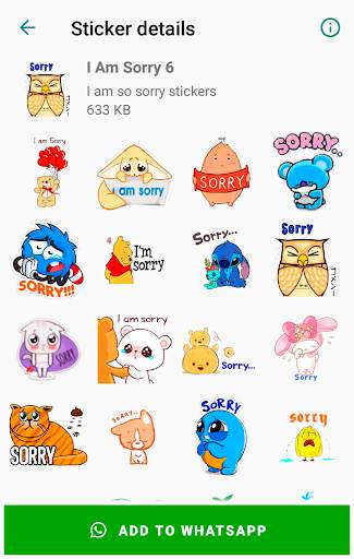 I am sorry stickers for WhatsApp - WAStickerApps screenshot 8