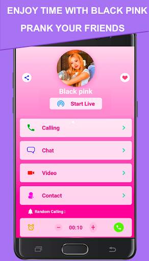 Black pink fake call video stimulation screenshot 1