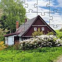 Houses jigsaw puzzles games logo