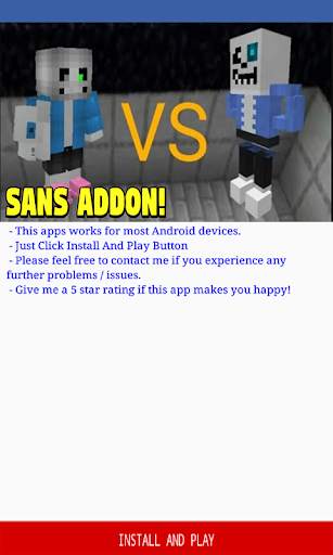 Minecraft PE için Addon Sans screenshot 1