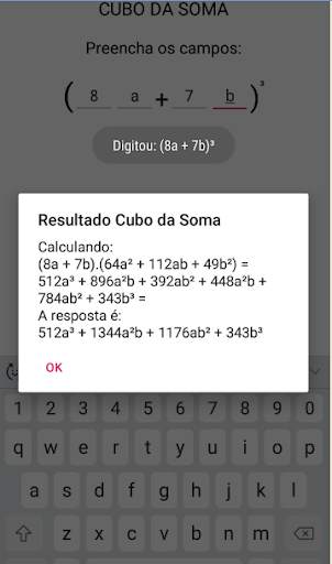 Produtos notáveis basic screenshot 4