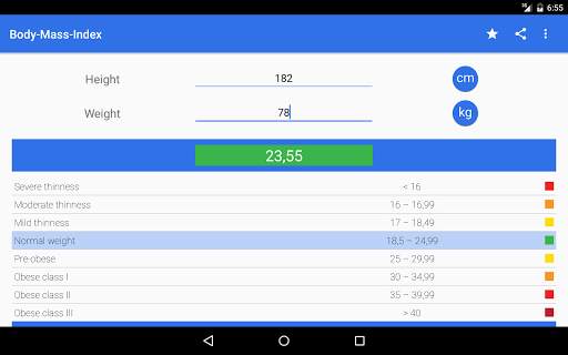 BMI Calculator - for men screenshot 4