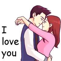 Cute Couple (Love) Stickers Fo logo