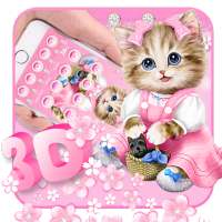 Pink Cute Cartoon Cat Gravity Theme on 9Apps