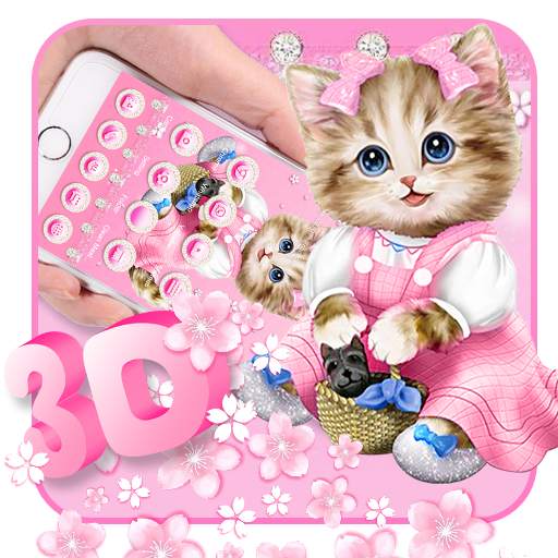 Pink Cute Cartoon Cat Gravity Theme 1.1.5