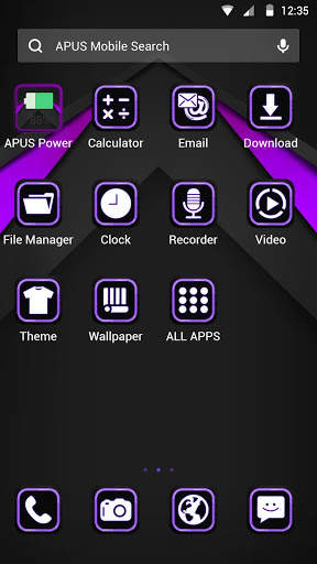 Black & Purple APUS Launcher theme screenshot 2