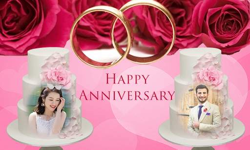 Anniversary Cake Dual Photo Frame screenshot 2