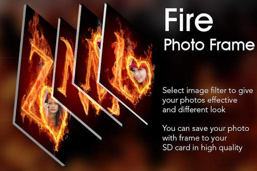 Fire Text Photo Frame screenshot 2