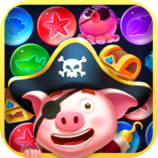 Pirate pig bubble shooting icon