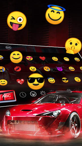 Red Racing Sports Car Keyboard Theme screenshot 3