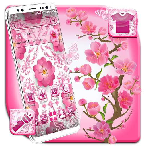 Beautiful Pink Flower Launcher Theme 1.2