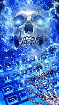 Blue Flaming Skull Keyboard Theme screenshot 2