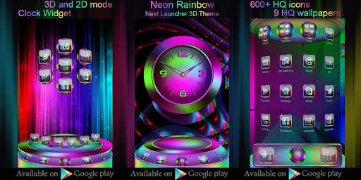Free Neon Rainbow Clock Widget screenshot 6