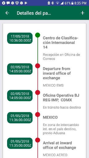 CorreosTrack 2.0 (Correos de México; Mexpost) 1 تصوير الشاشة