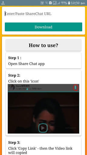 Video Downloader for Share Chat- No Watermark 2021 screenshot 1