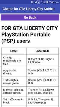 Popular GTA Liberty City Cheats screenshot 3