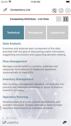 Competency Profile screenshot 2