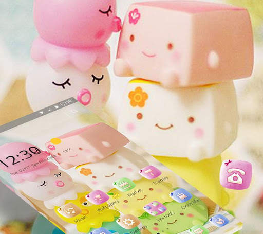 Cute Colorful Sweet Marshmallow Theme 3 تصوير الشاشة