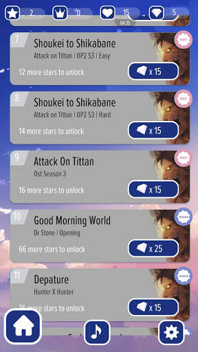 Piano AoT Sasageyo Anime Tiles screenshot 3
