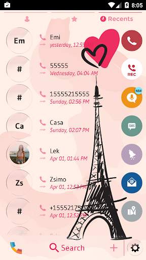 Glass Paris Phone Dialer Theme screenshot 4