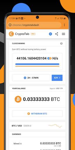 CryptoTab Browser Pro—Mine on a PRO level screenshot 1