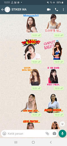 Stiker WA Model Cewek Cantik Indo WAStickerApps screenshot 7