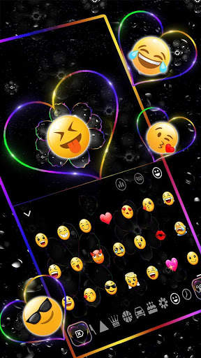 Violet Neon Black Flower Keyboard 3 تصوير الشاشة