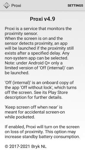 Proxi - proximity (screen off) app launcher screenshot 1