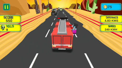 Blocky Zombie Highway screenshot 5