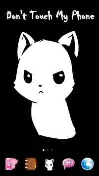 Cute Angry Cat Don't Touch My Phone Theme screenshot 2
