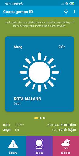 Prakiraan Cuaca Gempa ID screenshot 1
