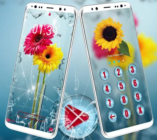 Broken Glass Flower Launcher Theme screenshot 5