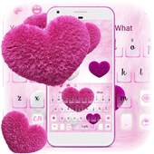 Pink heart Fluffy Keyboard 10001002