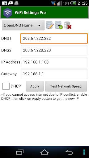 WiFi Settings (DNS,IP,..) PRO screenshot 1