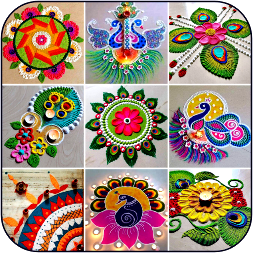 Diwali Rangoli Designs Kolam Dot Rangoli Pongal HD иконка