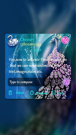 GO SMS PEACOCK GEM THEME screenshot 4