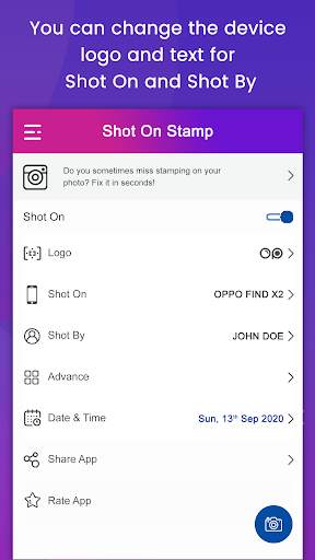 Shot On Stamp Photos with ShotOn Watermark Camera screenshot 3