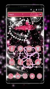 Pink Shiny and Diamond Heart Glitter Theme screenshot 1