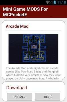 Mini Game MODS For MCPocketE स्क्रीनशॉट 3