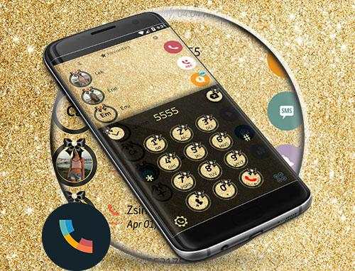 Glitter Gold Bow Phone Dialer Theme screenshot 7