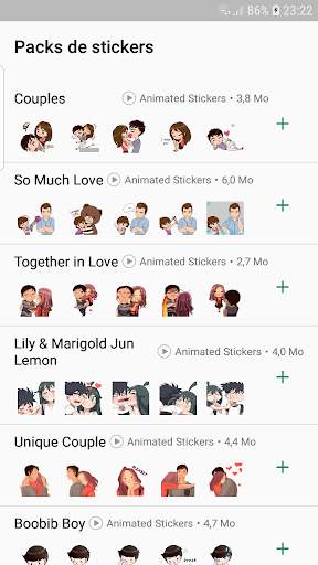 Animated stickers GIF love screenshot 2
