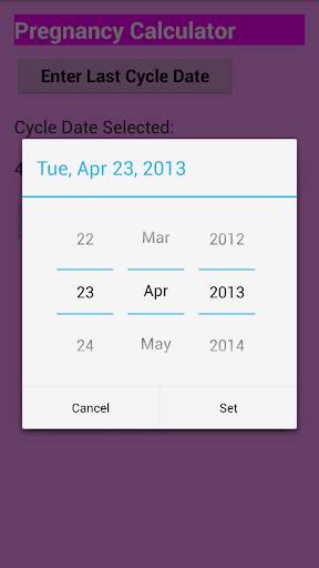Pregnancy calculator screenshot 1