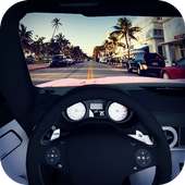 Racing in car 3D logo