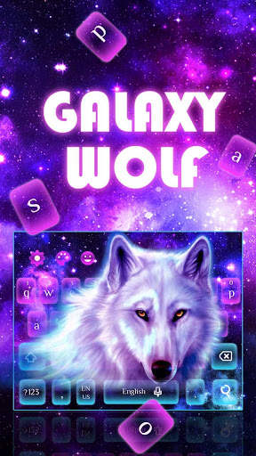 Galaxy Neon Wolf Keyboard Theme स्क्रीनशॉट 2