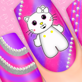 Kitty Nail Art Design &amp; Coloring Game icon