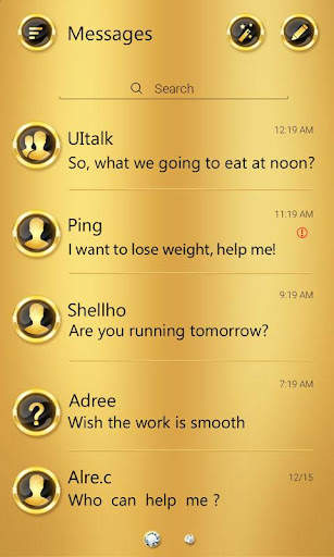 (FREE) GO SMS GOLD THEME screenshot 2
