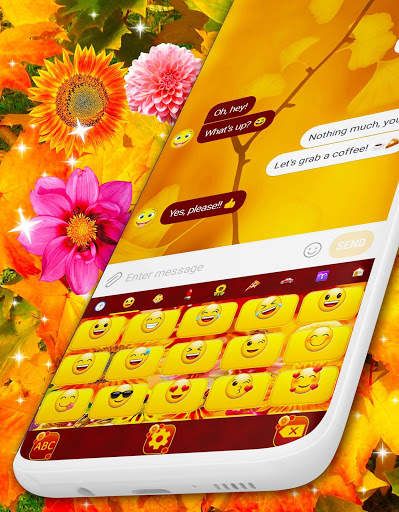 Autumn Flowers Keyboard 🍂 Orange Fall Themes स्क्रीनशॉट 6