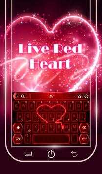 Live Neon Red Heart Keyboard Theme screenshot 2