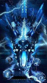 3D blue fire ice dragon Thunder theme screenshot 2